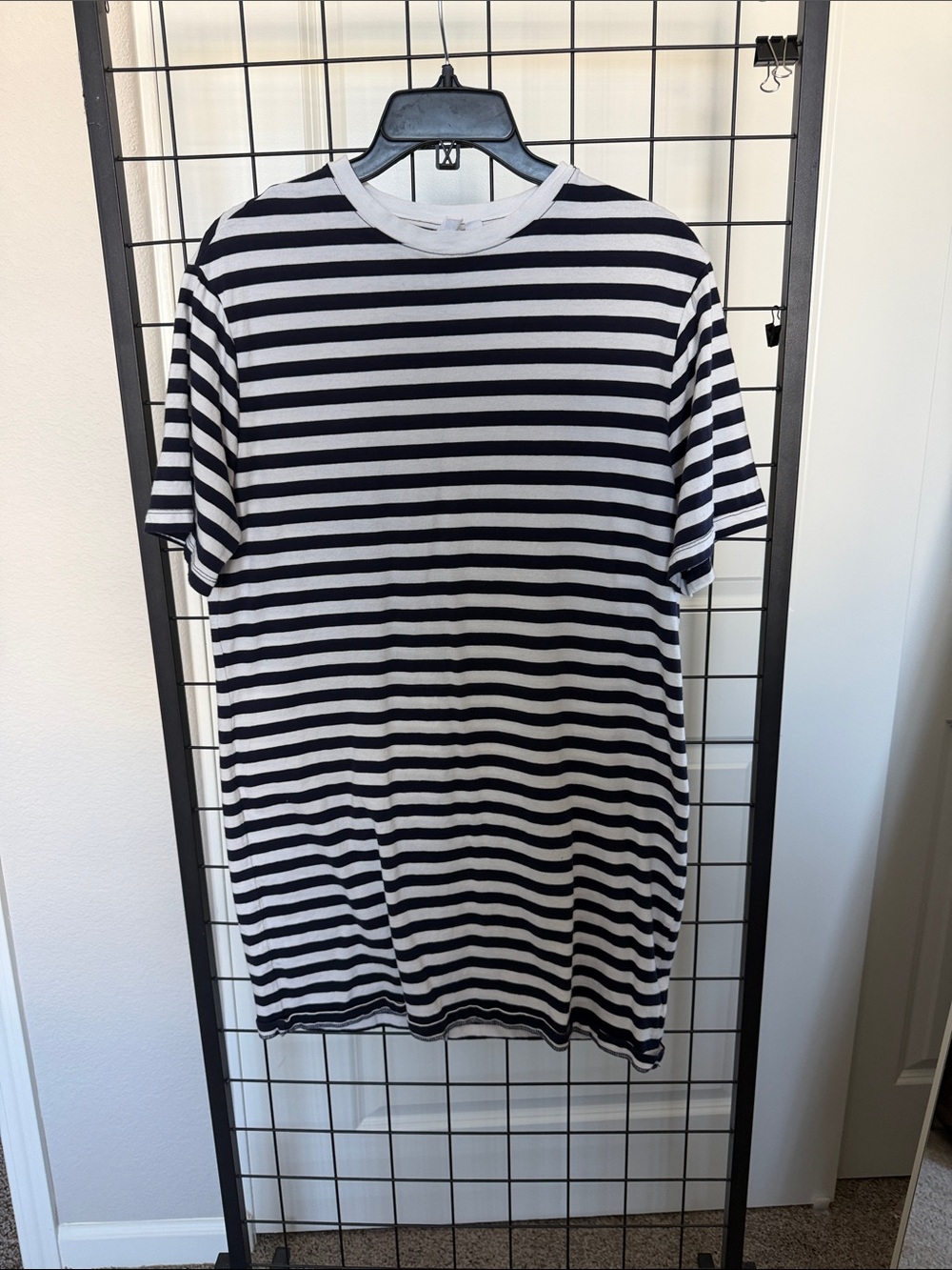 GAP Navy and White Horizontal Stripe Short Sleeve Tee-DRESS